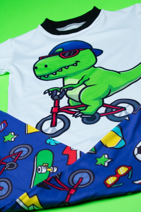 Green Dinosaur Short Sleeve Pajama Set - Image 4
