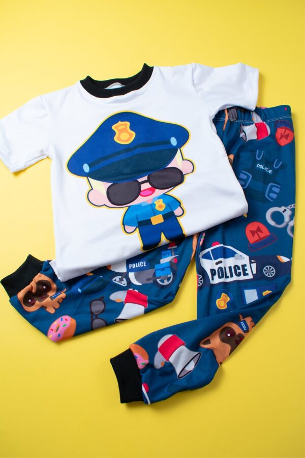 Police Boy Short Sleeve Pajama Set