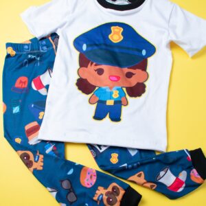 Police Girl Short Sleeve Pajama Set