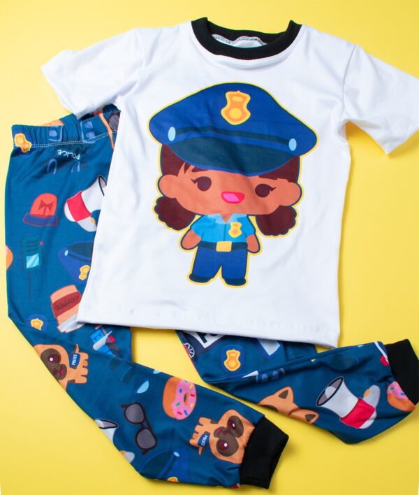 Police Girl Short Sleeve Pajama Set