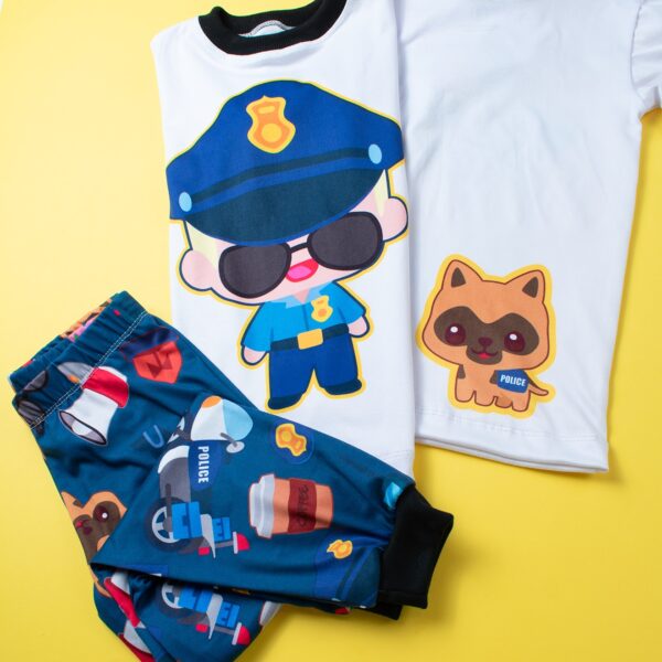 Police Boy Short Sleeve Pajama Set - Image 2