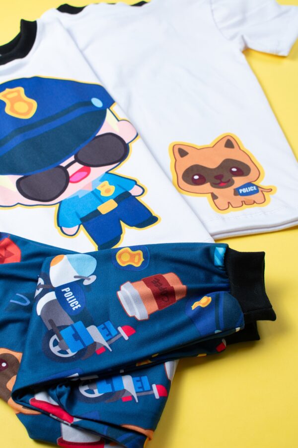 Police Boy Short Sleeve Pajama Set - Image 3