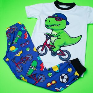 Green Dinosaur Short Sleeve Pajama Set