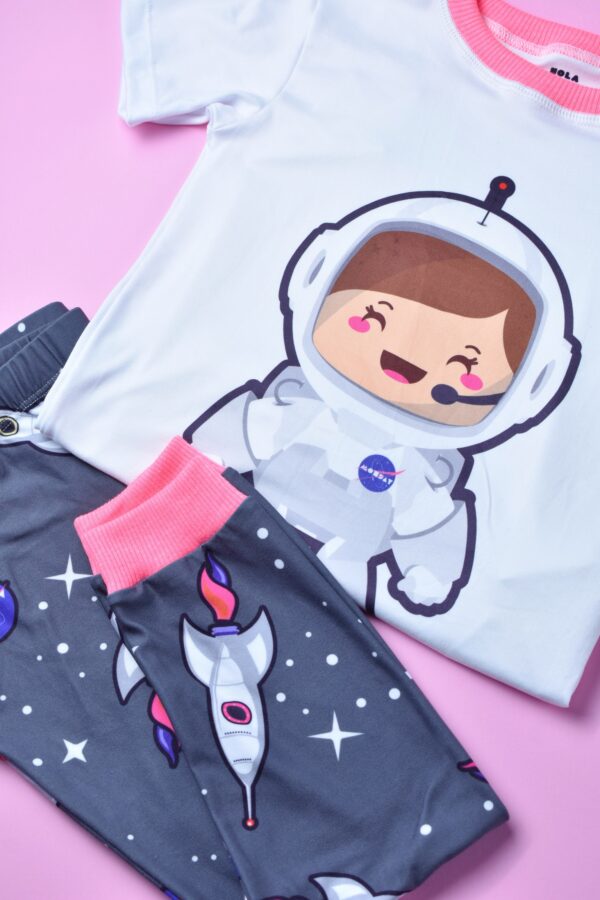 Astronaut Girl Short Sleeve Pajama Set - Image 3