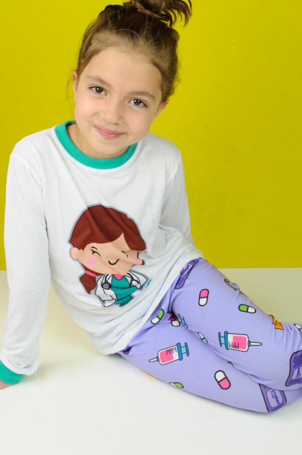 Healthcare Professional Girl Long Sleeve Pajama Set - Image 4